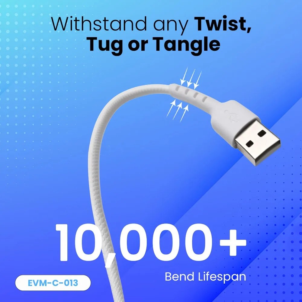 EVM USB To Iphone Lightning Charge & Sync Cable EVM-C-013-W view 6